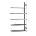 EUROKRAFT Fachboden-Steckregal, verzinkt Regalhöhe 2350 mm, Fachbodenbreite 1215 mm Anbauregal, Fachbodentiefe 550 mm