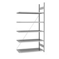 EUROKRAFT Fachboden-Steckregal, verzinkt Regalhöhe 2350 mm, Fachbodenbreite 1215 mm Anbauregal, Fachbodentiefe 650 mm