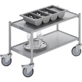 EUROKRAFT Beistellwagen, Tragfähigkeit 150 kg Ladefläche LxB 745 x 390 mm 2 Etagen