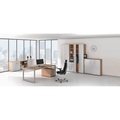 office akktiv ANNY - Schiebetürenschrank 1 Fachboden, Mitteltrennwand Dekor Nussbaum / alusilber
