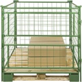 Palettenrahmen Nutzhöhe 1600 mm, zum Ansetzen BxL 800 x 1200 mm, 1 Längswand 2-teilig herausnehmbar