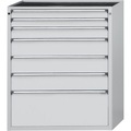 ANKE Schubladenschrank, BxT 1060 x 675 mm, Schubladentraglast 200 kg, 7 Schubladen, Höhe 1280 mm, Front lichtgrau