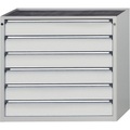 ANKE Schubladenschrank, BxT 1060 x 675 mm, Schubladentraglast 200 kg, 6 Schubladen, Höhe 980 mm, Front lichtgrau