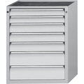 ANKE Schubladenschrank BxT 760 x 675 mm, Schubladentraglast 200 kg 7 Schubladen, Höhe 980 mm, Front lichtgrau