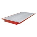 Regal-Einhängewanne Auffangvolumen 200 l LxB 2650 x 1250 / 915 mm, rot lackiert