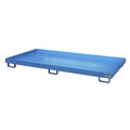 Regal-Bodenwanne 240 l Auffangvolumen, LxBxH 2650 x 1300 x 210 mm ohne Gitterrost, blau lackiert