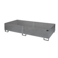 Regal-Bodenwanne 1000 l Auffangvolumen, LxBxH 2650 x 1300 x 435 mm ohne Gitterrost, feuerverzinkt