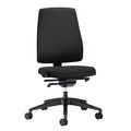 interstuhl Bürodrehstuhl GOAL, Rückenlehnenhöhe 530 mm Gestell schwarz, mit harten Rollen graphitschwarz, Sitztiefe 410 - 460 mm