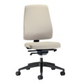 interstuhl Bürodrehstuhl GOAL, Rückenlehnenhöhe 530 mm Gestell schwarz, mit weichen Rollen beige, Sitztiefe 410 mm
