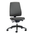 interstuhl Bürodrehstuhl GOAL, Rückenlehnenhöhe 530 mm Gestell schwarz, mit weichen Rollen eisengrau, Sitztiefe 410 - 460 mm