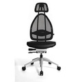 Topstar Design-Bürodrehstuhl, mit Kopfstütze und Netzrücken Rückenlehnenhöhe gesamt 830 mm schwarz