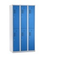 QUIPO Spind, 6 Abteile, Breite 900 mm HxT 1800 x 500 mm Türfarbe Lichtblau, Korpus lichtgrau