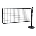 Absperrpfosten-Anbauset mit 1 Pfosten, 1 Gitter schwarz