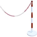 Absperrpfosten-Anbauset mit 1 Pfosten, 2,5 m Kette rot / weiß