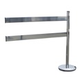 Absperrpfosten-Anbauset mit 1 Pfosten, 2 Planken Edelstahl / verchromt