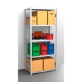 EUROKRAFT Fachboden-Steckregal, verzinkt Regalhöhe 2350 mm, Fachbodenbreite 965 mm Grundregal, Fachbodentiefe 650 mm