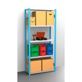 EUROKRAFT Fachboden-Steckregal, blau / verzinkt Regalhöhe 2350 mm, Fachbodenbreite 965 mm Grundregal, Fachbodentiefe 450 mm