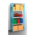 EUROKRAFT Fachboden-Steckregal, blau / verzinkt Regalhöhe 2350 mm, Fachbodenbreite 965 mm Grundregal, Fachbodentiefe 550 mm