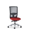 interstuhl Bürodrehstuhl GOAL AIR, Rückenlehnenhöhe 545 mm Gestell brillantsilber, mit harten Rollen feuerrot, Sitztiefe 410 - 460 mm