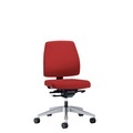 interstuhl Bürodrehstuhl GOAL, Rückenlehnenhöhe 430 mm Gestell brillantsilber, mit harten Rollen feuerrot, Sitztiefe 410 - 460 mm