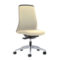 interstuhl Operator-Drehstuhl EVERY, Chillback-Rückenlehne schwarz Gestell brillantsilber, mit harten Rollen beige, Sitztiefe 430 mm