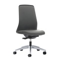 interstuhl Operator-Drehstuhl EVERY, Chillback-Rückenlehne schwarz Gestell brillantsilber, mit harten Rollen eisengrau, Sitztiefe 430 mm