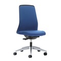interstuhl Operator-Drehstuhl EVERY, Chillback-Rückenlehne schwarz Gestell brillantsilber, mit weichen Rollen enzianblau, Sitztiefe 430 mm