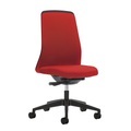 interstuhl Operator-Drehstuhl EVERY, Chillback-Rückenlehne schwarz Gestell schwarz, mit weichen Rollen feuerrot, Sitztiefe 430 mm