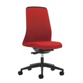 interstuhl Operator-Drehstuhl EVERY, Chillback-Rückenlehne schwarz Gestell schwarz, mit harten Rollen feuerrot, Sitztiefe 430 mm
