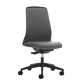 interstuhl Operator-Drehstuhl EVERY, Chillback-Rückenlehne schwarz Gestell schwarz, mit harten Rollen enzianblau, Sitztiefe 430 mm