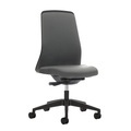 interstuhl Operator-Drehstuhl EVERY, Chillback-Rückenlehne schwarz Gestell schwarz, mit harten Rollen eisengrau, Sitztiefe 430 mm