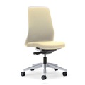 interstuhl Operator-Drehstuhl EVERY, Chillback-Rückenlehne weiß Gestell brillantsilber, mit harten Rollen beige, Sitztiefe 430 mm