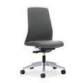 interstuhl Operator-Drehstuhl EVERY, Chillback-Rückenlehne weiß Gestell brillantsilber, mit harten Rollen eisengrau, Sitztiefe 430 mm