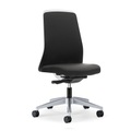 interstuhl Operator-Drehstuhl EVERY, Chillback-Rückenlehne weiß Gestell brillantsilber, mit weichen Rollen graphitschwarz, Sitztiefe 430 mm
