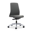 interstuhl Operator-Drehstuhl EVERY, Chillback-Rückenlehne weiß Gestell brillantsilber, mit weichen Rollen eisengrau, Sitztiefe 430 mm