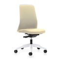 interstuhl Operator-Drehstuhl EVERY, Chillback-Rückenlehne weiß Gestell weiß, mit weichen Rollen beige, Sitztiefe 430 mm