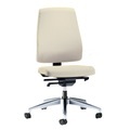interstuhl Bürodrehstuhl GOAL, Rückenlehnenhöhe 530 mm Gestell poliert, mit harten Rollen beige, Sitztiefe 410 mm