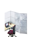 office akktiv Stellwand- und Paraventsystem HxBxT 1800 x 1000 x 18 mm ESG-Glas weiß matt