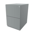 BISLEY Rollcontainer Note™, mit 2 Hängeregistraturen HxB 645 x 420 mm silber