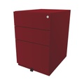 BISLEY Rollcontainer Note™, mit 2 Universalschubladen, 1 Hängeregistratur HxBxT 645 x 420 x 565 mm kardinalrot