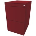 BISLEY Standcontainer Note™, mit 2 Hängeregistraturen Höhe 704 - 737 mm, mit Top kardinalrot