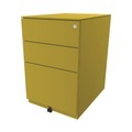 BISLEY Rollcontainer Note™, mit 2 Universalschubladen, 1 Hängeregistratur HxBxT 652 x 420 x 565 mm, mit Top gelb