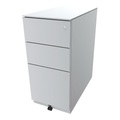 BISLEY Rollcontainer Note™, mit 2 Universalschubladen, 1 Hängeregistratur HxBxT 652 x 300 x 565 mm, mit Top verkehrsweiß