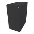 BISLEY Rollcontainer Note™, mit 2 Hängeregistraturen HxB 645 x 300 mm anthrazitgrau