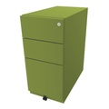 BISLEY Rollcontainer Note™, mit 2 Universalschubladen, 1 Hängeregistratur HxBxT 645 x 300 x 565 mm grün