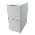 BISLEY Rollcontainer Note™, mit 2 Hängeregistraturen HxB 652 x 300 mm, mit Top verkehrsweiß