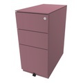 BISLEY Rollcontainer Note™, mit 2 Universalschubladen, 1 Hängeregistratur HxBxT 652 x 300 x 565 mm, mit Top pink