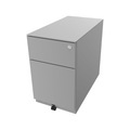 BISLEY Rollcontainer Note™, mit 1 Hängeregistratur, 1 Universalschublade HxBxT 502 x 300 x 565 mm, mit Griffleiste und Top lichtgrau