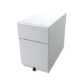 BISLEY Rollcontainer Note™, mit 1 Hängeregistratur, 1 Universalschublade HxBxT 495 x 300 x 565 mm, mit Griffleiste verkehrsweiß