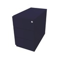 BISLEY Rollcontainer Note™, mit 3 Universalschubladen HxBxT 495 x 300 x 565 mm, mit Griffleiste oxfordblau